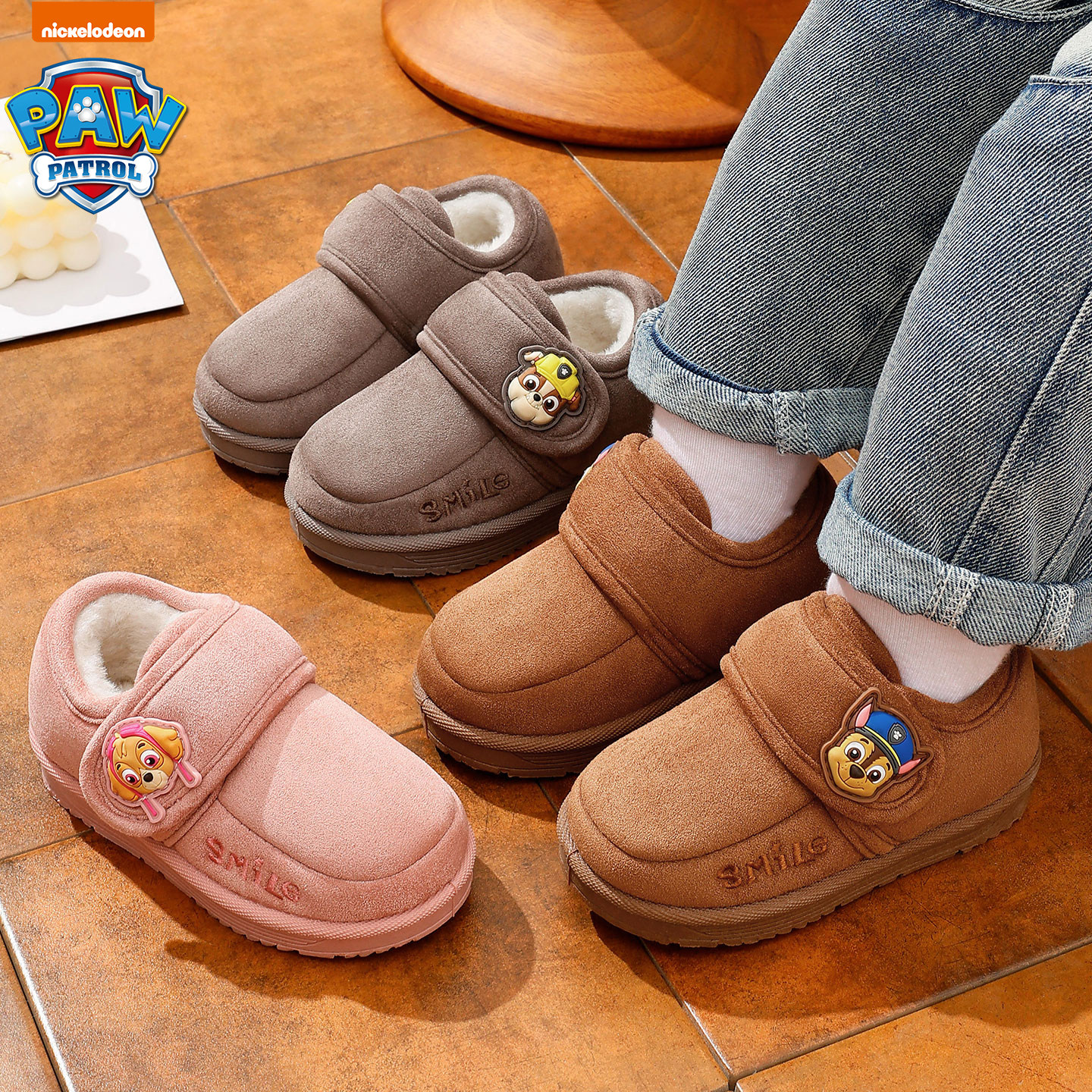 汪汪队儿童棉鞋女宝宝2025新款冬季加绒婴儿棉鞋保暖男童包根棉拖