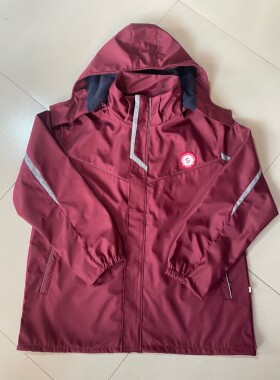 石家庄私立一中冬季冲锋衣棉服校服外套枣红色