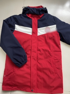 建水 润泽 学生服一体棉服，可拆卸三穿棉服 大红色拼申蓝色