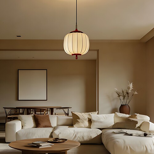 宋代美学侘寂风手工蚕丝吊灯