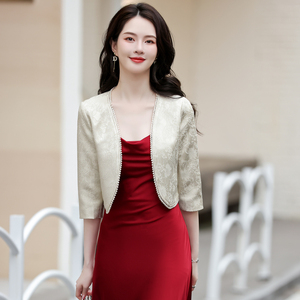 小香风短外套女2023秋新款短款时尚开衫修身百搭显瘦旗袍裙子外搭