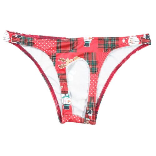 一件男士内裤性感三角裤舒适三角圣诞节印花透气开裆内裤