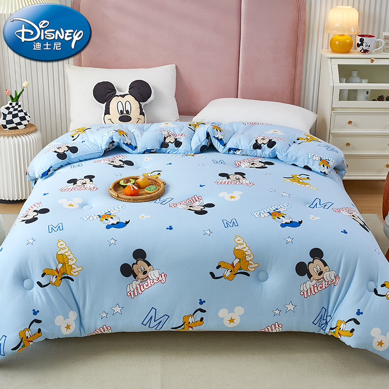 迪士尼针织棉太空被子儿童单人春秋空调被加厚宝宝秋冬保暖被芯冬
