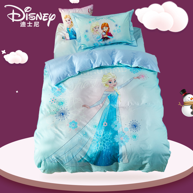 公主冰雪奇缘四件套全棉床单被套