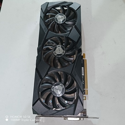 讯景RX590gme8G傲狼拆机游戏独立台式二手显卡2304sp三风扇拼1060