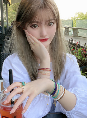 天然石榴石水晶幸运手串