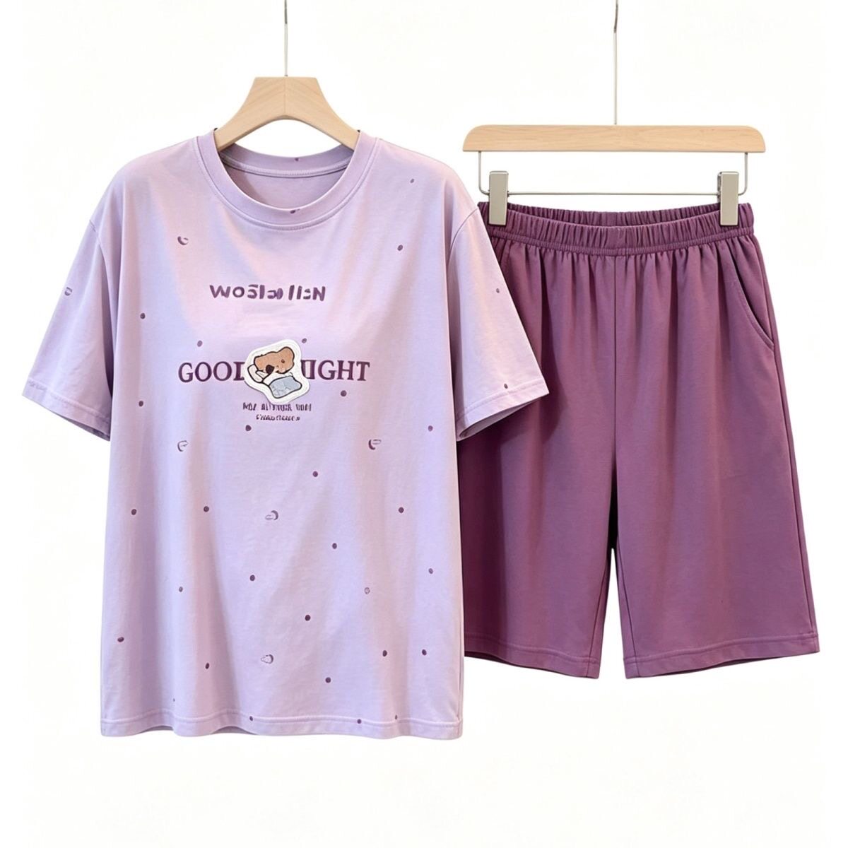 夏季纯棉胖mm特大码短袖短裤睡睡衣/家居服套装