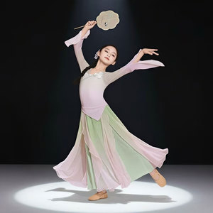 新款儿童古典舞服装中国舞绝美纱衣练功服演出服女少儿立春舞蹈服