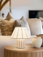 Lantern-like silk lampshade creative table lamp, wabi-sabi style designer table lamp, Japanese-style homestay, hotel, restaurant and living room lamp thumbnail 5