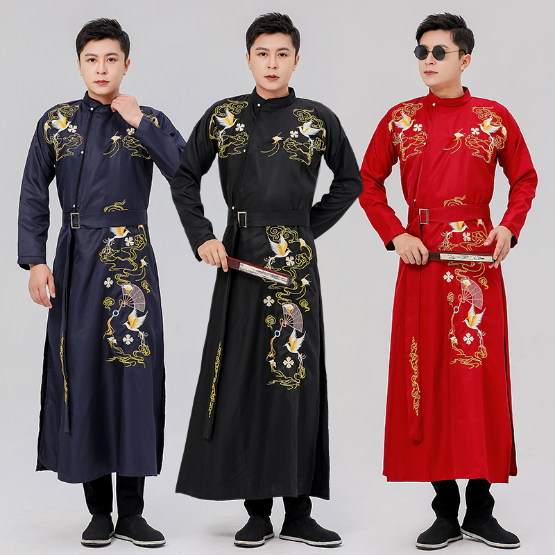 新款男女婚礼汉服新郎伴郎装中式礼服长衫大褂圆领袍相声服国学服,男装,其他民族服装,淘宝优惠券,粉丝福利购,淘宝优惠卷