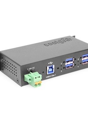 Coolgear CG-4PU3MGD 4口USB3.2 Gen1工业级Hub 15KV ESD过压保护