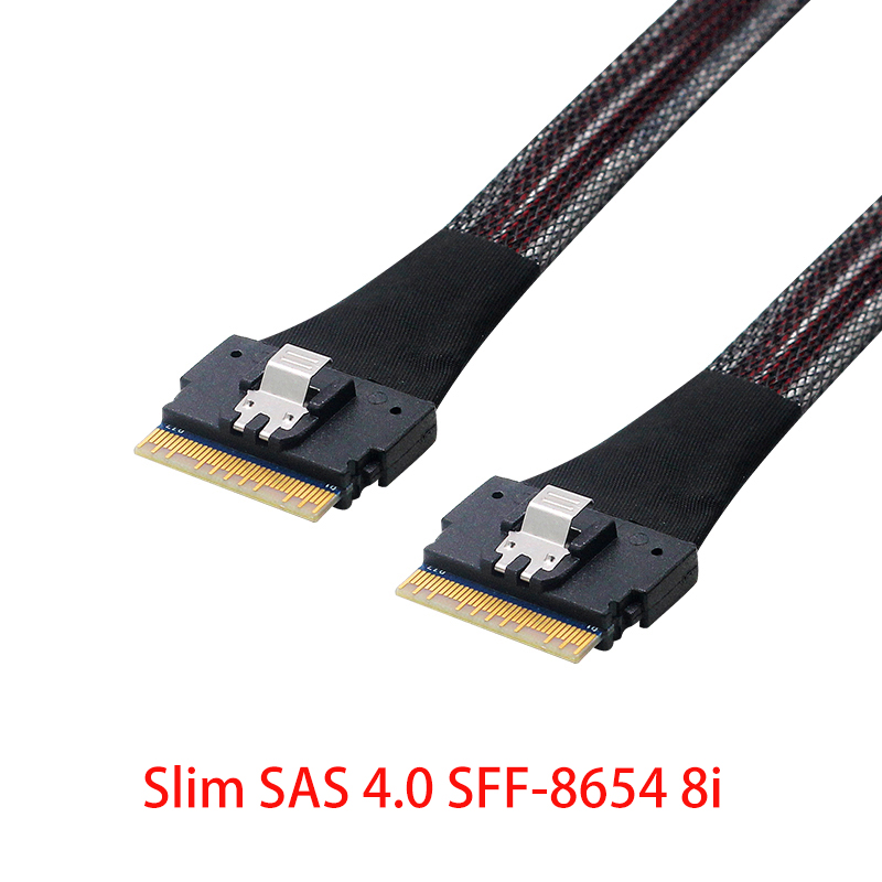 Slim SAS 4.0 SFF-8654 8i 74PIN服务器背板存储PCI-E 4.0高速数据线可转接支持U.2 U.3 NVME SSD固态硬盘