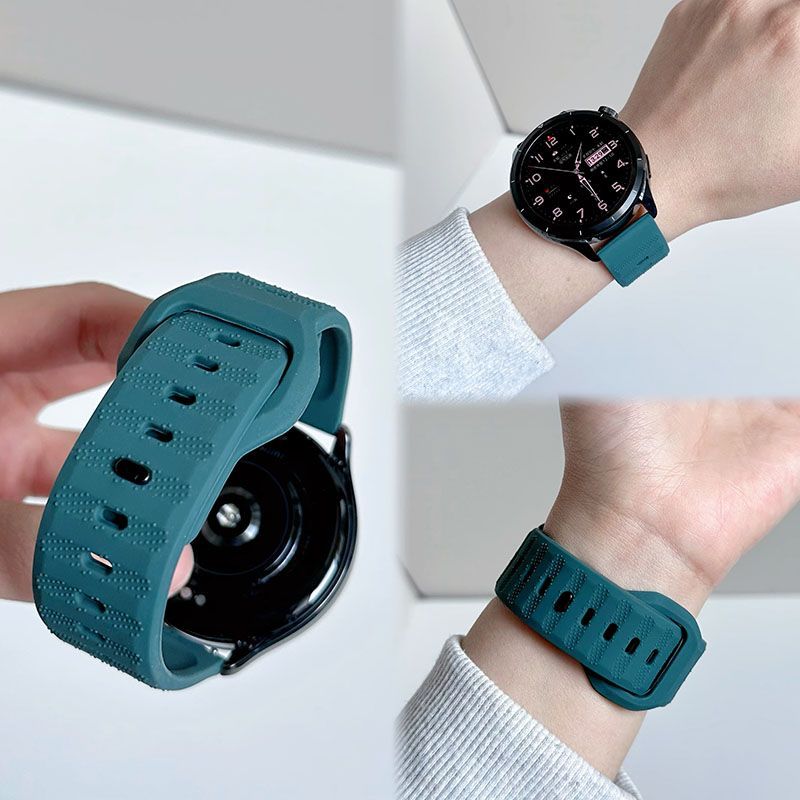 适用荣耀亲选Rossini 2iHaylou Watch手表波浪纹反扣硅胶手表表带