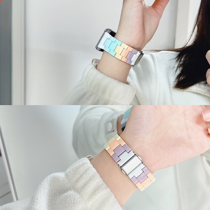 适用荣耀亲选Rossini 2iHaylou Watch手表糖果彩虹亚克力手表表带