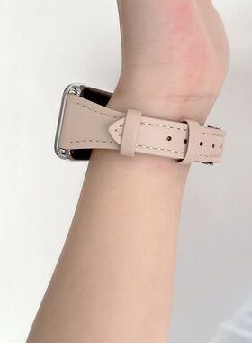 适用小米手环10pro表带编针扣miband9Pro小蛮腰皮质可调节腕带ins