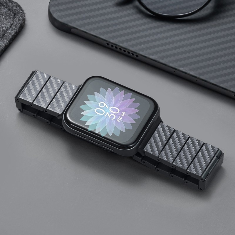 适用荣耀亲选Rossini 2iHaylou Watch手表碳纤维纹可调节替换表带