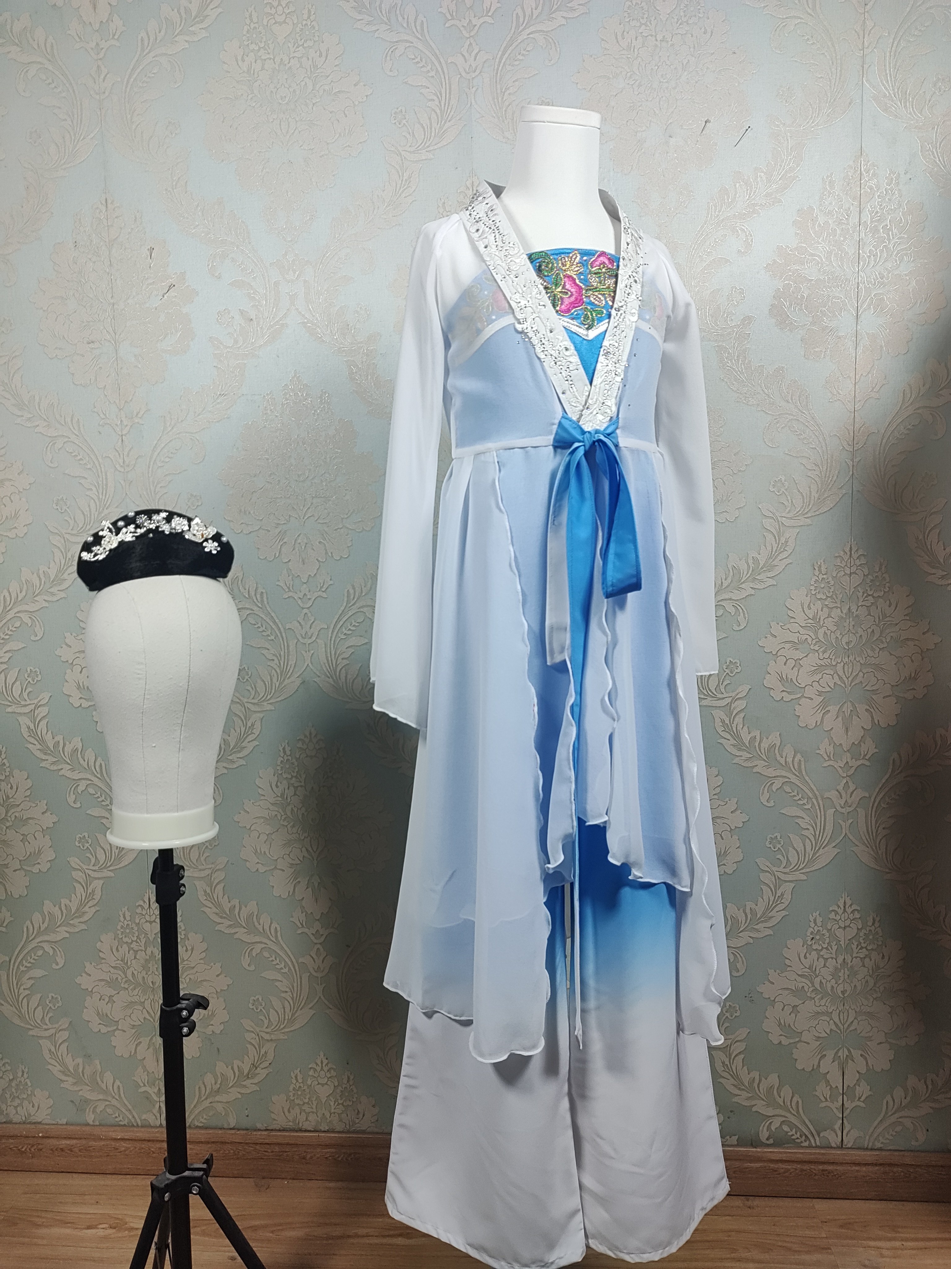 古典舞蹈服装女上衣渐变长衫演出服中国舞身韵纱衣练功服扇舞丹青