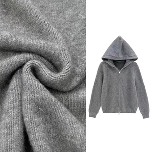 慵懒风双拉链连帽针织开衫秋冬2026新款宽松毛衣外穿拉链款打底衫