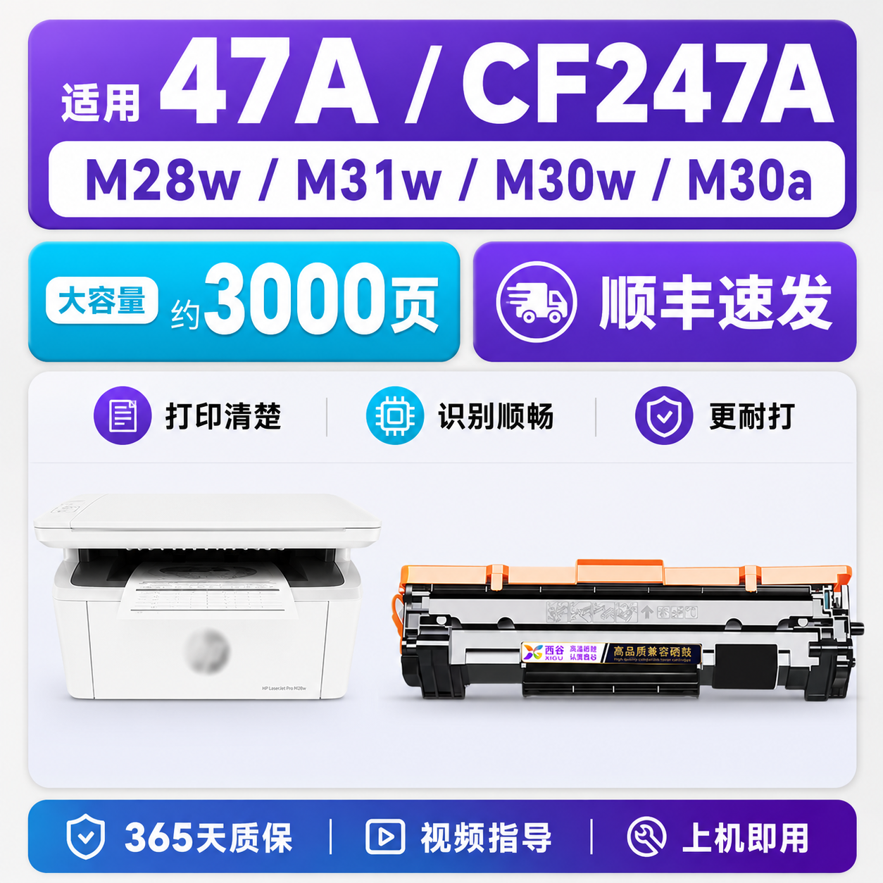 西谷适用惠普M30w硒鼓CF247A