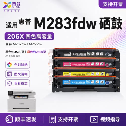 适用惠普M283fdw彩色硒鼓HP206A