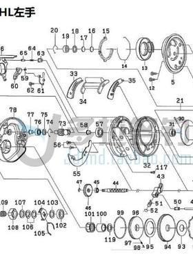 18款配件达亿瓦DAIWA鼓轮RYOGA 1016H/1016HL左右手原配零件订