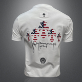 2026新款夏季男士重工艺刺绣T恤A315-XB86P753D图白，男装T恤，电商A315