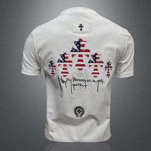 2026新款 夏季 男士重工艺刺绣T恤 A315-XB86 P75 3D图白，男装T恤，电商A315