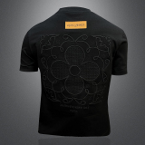 2026新款夏季男士重工艺刺绣T恤A315-XB62P853D图白，男装T恤，电商A315