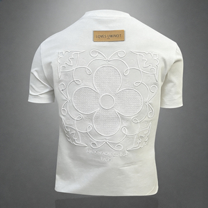 2026新款 夏季 男士重工艺刺绣T恤 A315-XB62 P85 3D图白，男装T恤，电商A315