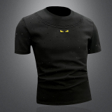 2026新款夏季男士重工艺烫钻T恤A315-XB9126-1P753D图白，男装T恤，电商A315