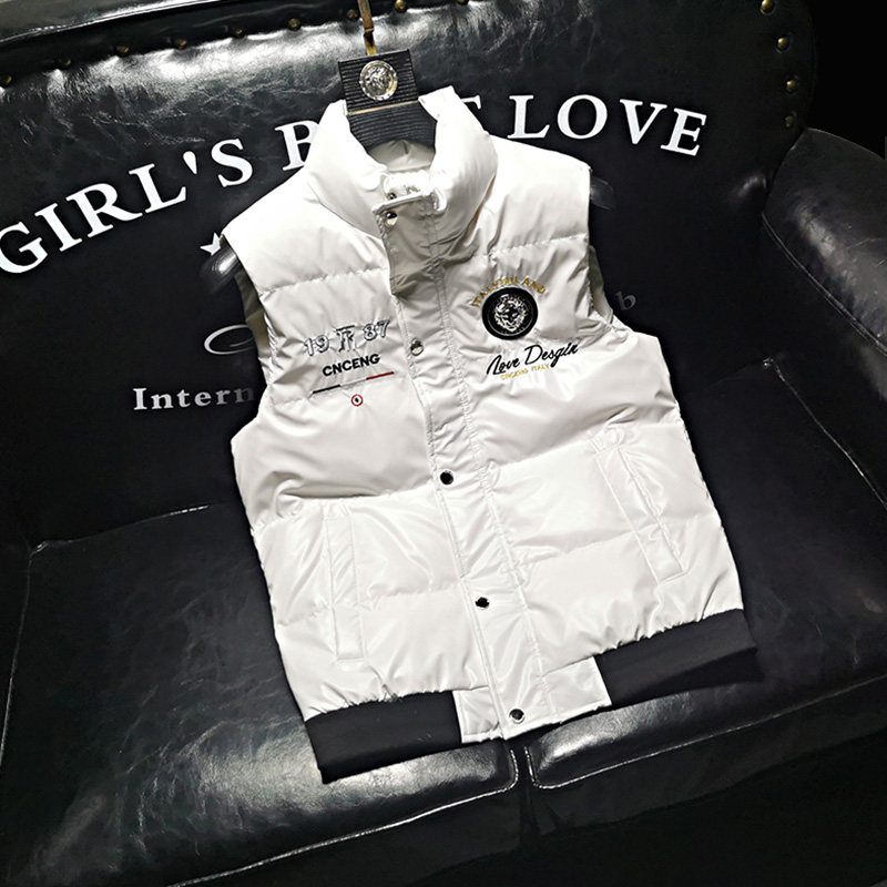 白鸭绒2023冬季新款男士羽绒马甲羽绒背心外套6607P165白，男装背心/马甲，电商A315