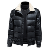 2022冬季羽绒服立领毛领男士羽绒衣短款Y8918P195白3D图，男装羽绒服，电商A315