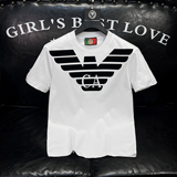 2026新款夏季男士丝光棉（毛衣领）植绒T恤A315-XB927P75白，男装T恤，电商A315