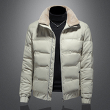 2022冬季羽绒服立领毛领男士羽绒衣短款Y8918P195白3D图，男装羽绒服，电商A315