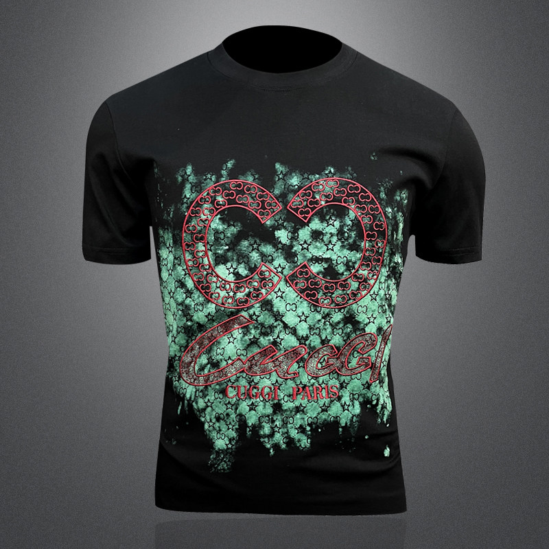 2026新款夏季男士重工艺刺绣T恤A315-XB89P753D图，男装T恤，电商A315