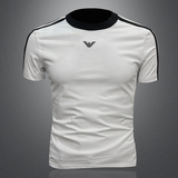 2026新款夏季男士丝光棉（毛衣领）植绒T恤A315-XB79P75白，男装T恤，电商A315