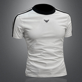 2026新款夏季男士丝光棉（毛衣领）植绒T恤A315-XB79P75白，男装T恤，电商A315