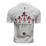 2026新款夏季男士重工艺刺绣T恤A315-XB86P753D图白，男装T恤，电商A315