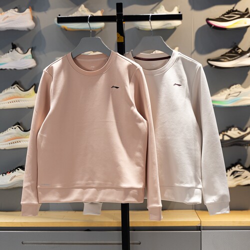 李宁女子圆领保暖套头卫衣