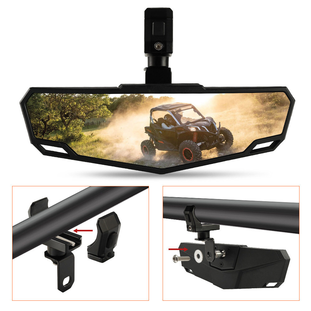 通用于全地形车北极星RZR UTV/ATV 1.5—2英寸可调夹中心后视镜