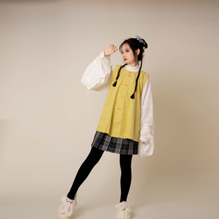 【清仓99】九曲尘|凤翥斋|明刺绣斜纹绒小金花圆领短比甲汉服通