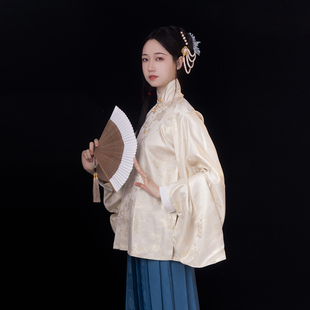 真丝定制 窄袖 凤翥斋 真丝织金立领对襟琵琶袖 短衫 蝶恋竹间月