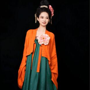 大唐明月 | 凤翥斋唐制复原款真丝花罗法门寺披衫齐胸破裙汉服