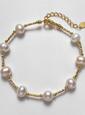 戴拉时尚潮满天星淡水珍珠手链