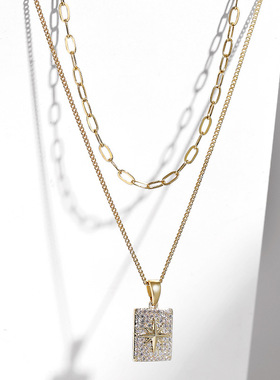 双层小众设计高级感叠戴锁骨链