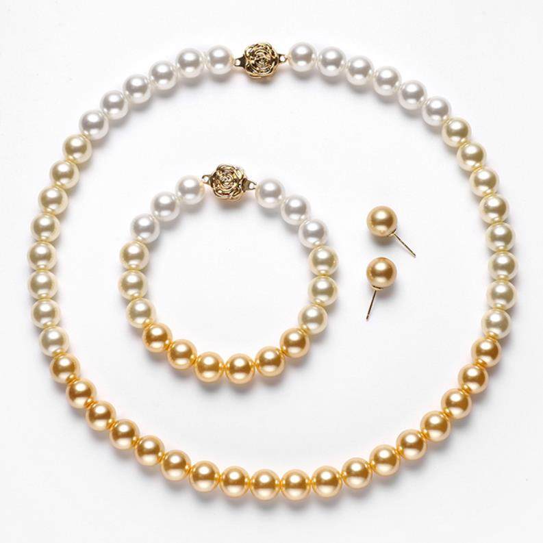 戴拉玫瑰花项链耳钉手链三件套