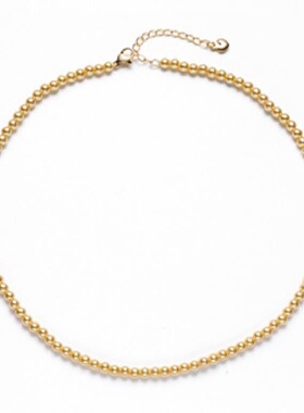 戴拉时尚简约项链女高级感圆珠链 新款仿珍珠颈链 气质短款锁骨链