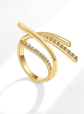 轻奢小众设计ins潮风开口戒指