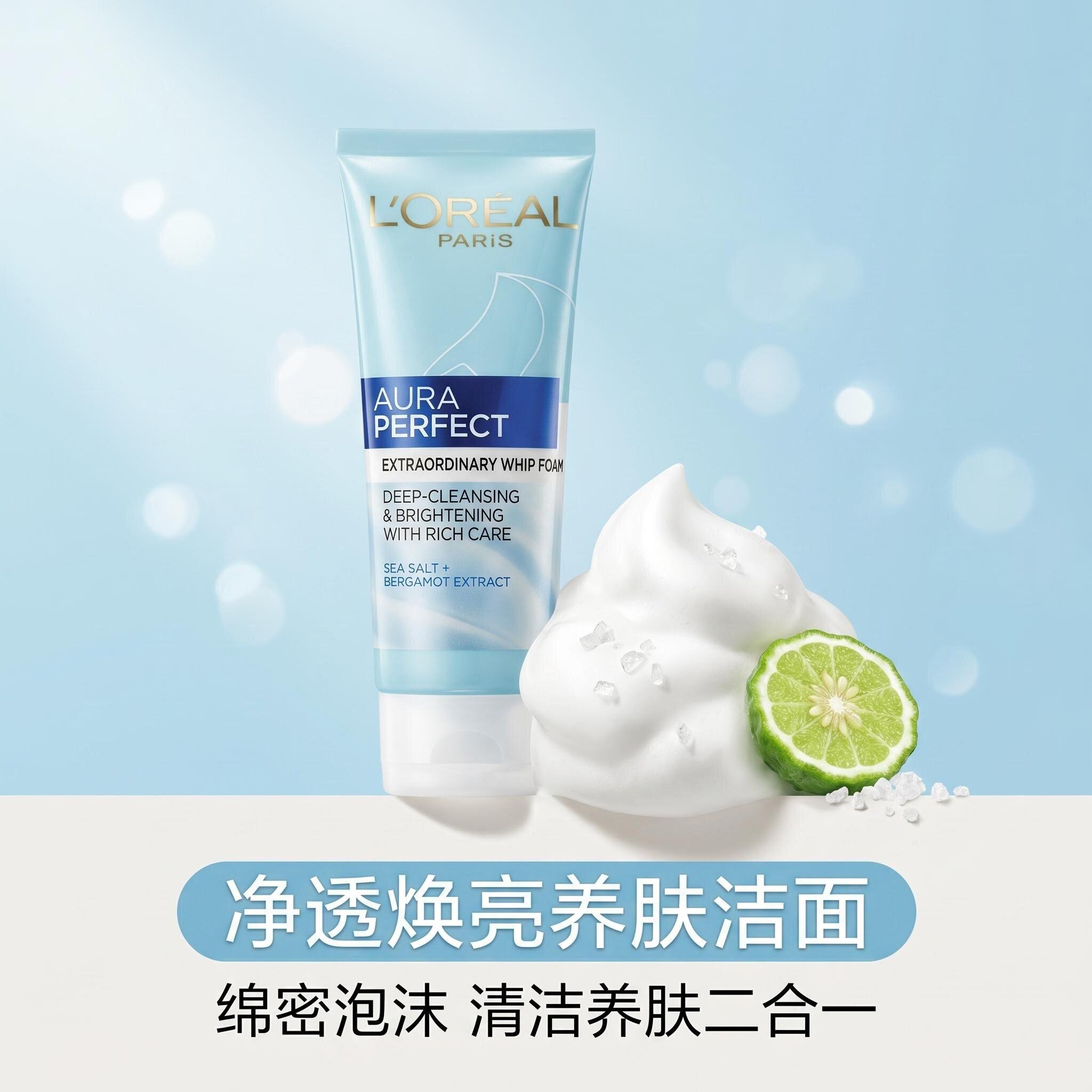 泰国loreal欧莱雅雪颜亮白海盐佛手柑深层清洁洗面奶洁面乳