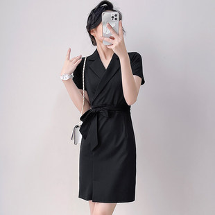 西装连衣裙女职业气质酒店前台工作装珠宝店美容院工作服夏季薄款